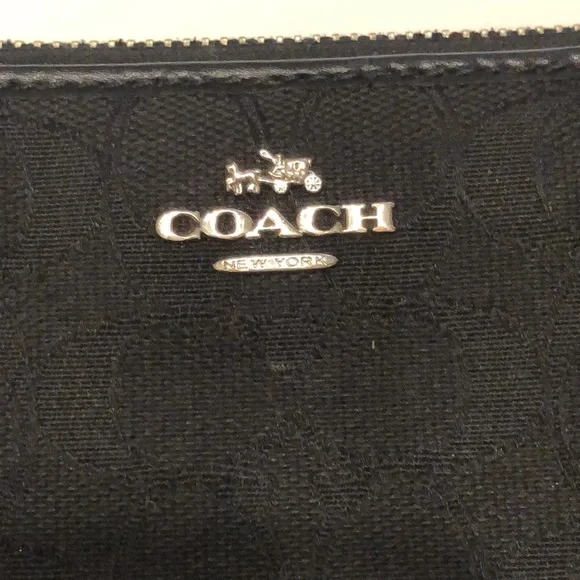 Coach Black Canvas Zipper Wallet - Picture 2 of 6